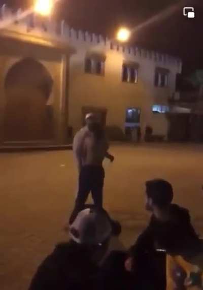 The guy was harassing the old guy, thinking he was an easy target...