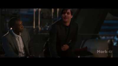 Tobey easily lifts Thor's hammer