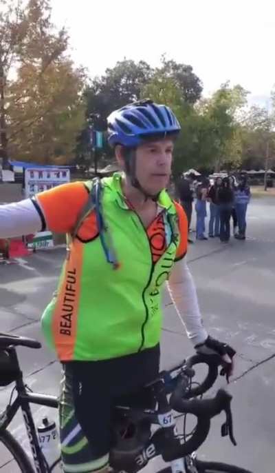 At Stanford University campus: A bicyclist told students that the only way to broker a ceasefire is to allow Israel to r*pe 50 Palestinian women.
