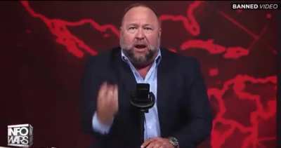 Alex Jones has one of his usual meltdowns and screams that he's a 