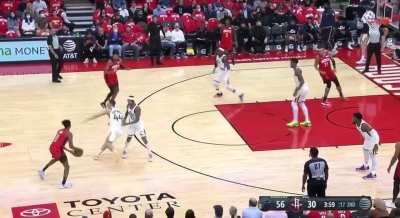 [Highlight] Hassan Whiteside is getting it done on both ends! Spinning on Theis for a dunk and then blocking a shot on the next defensive possession.