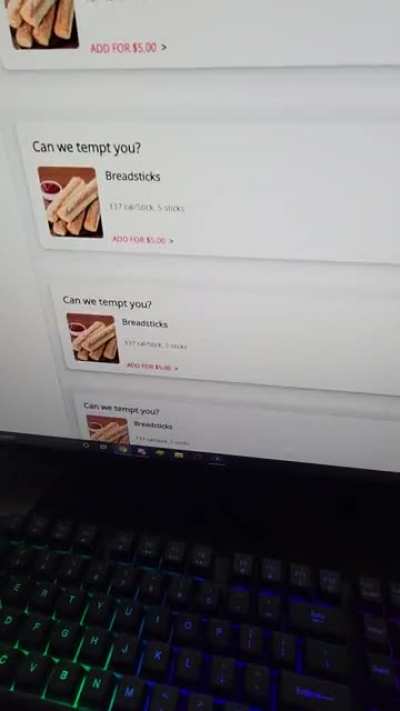 Can we tempt you with breadsticks?