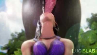 Tifa working on draining the first of many horse cocks<wbr>(Luci<wbr>slab)