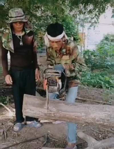 The first time using a saw.