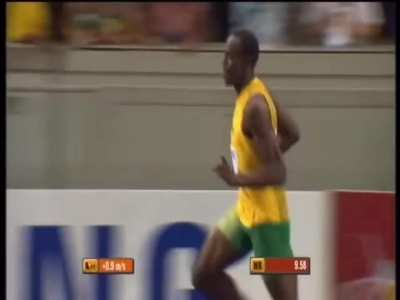 When Usain Bolt's broke his own 100m world record at the World Athletics Championships Berlin, 2009