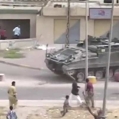 Here's how the Iraqi people greeted the British army when they rolled into Basra on the 21st of March, 2003.