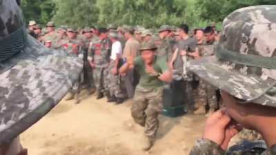US Marines have a dance off with South Korean Marines