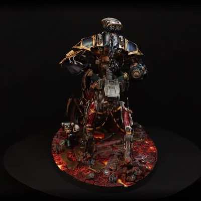 Exactly one year ago I painted my first mini, and today I finished my 11th! Here's my Maned Hyaena Chaos Knight from the Horus Heresy, hope you enjoy. Individual pics in comments, and hail Slaanesh!