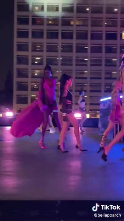 Sexy outfit and booty on catwalk
