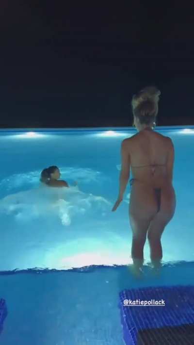 Night pool time with her friend - IG June 2024 