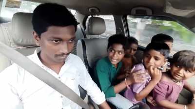 Indian youtuber tells random kids he is going to kidnap them after they get in his car for a free ride