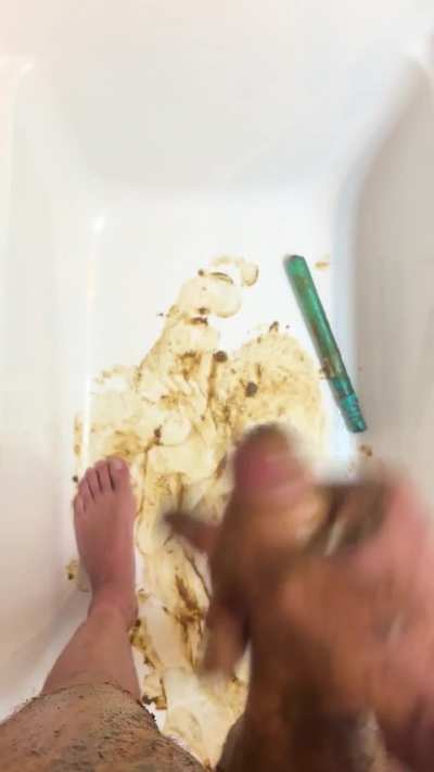 Stroking and spitting on my shitty cock 