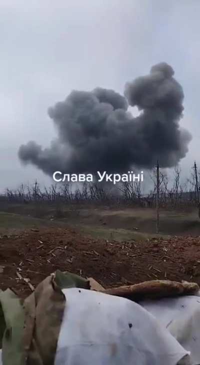 Reported to be a JDAM attack on cluster of russian soldiers