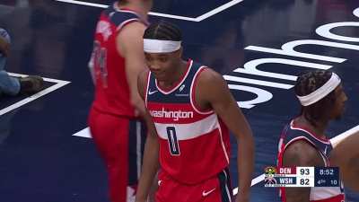 [Highlight] Bilal Coulibaly recovers and blocks Jamal Murray's layup attempt, the rim mic picks up 