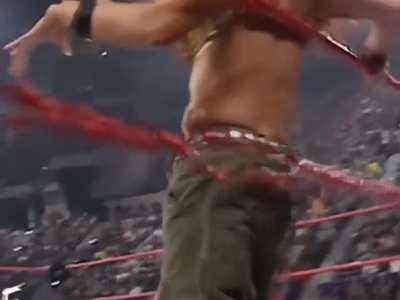 Trish starting a bra and panties match in her panties only to get stripped down to her bra and thong 🥵