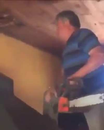 Operating a chainsaw...