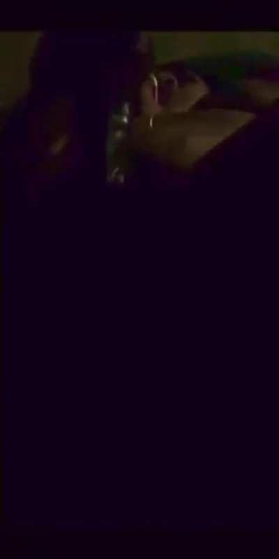Thick Latina fucking herself with a big black dildo