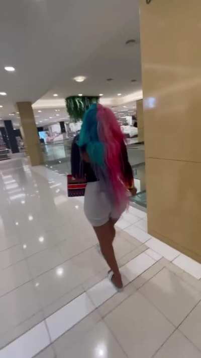 Remote vibrator makes woman squirt in public