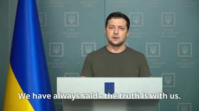 Volodymyr Zelensky, President of Ukraine, speech about 