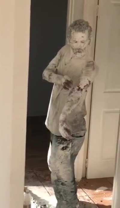 Drunk painter spilled a little