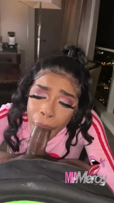 “Look at you” 😝💦 Sucking dick is her talent🤩 #Full video link in comments 👌🏾