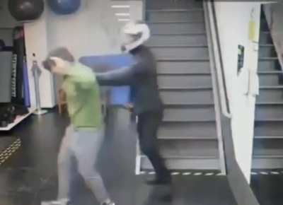 Man attempts a robbery not knowing there's a karate dojo underneath.