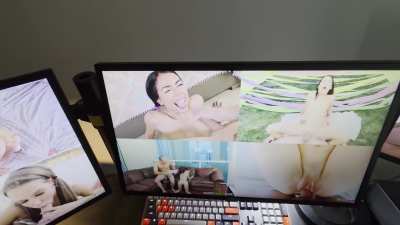 Had so much fun jerking to cute porno girls that I had to bust 🍆💦
