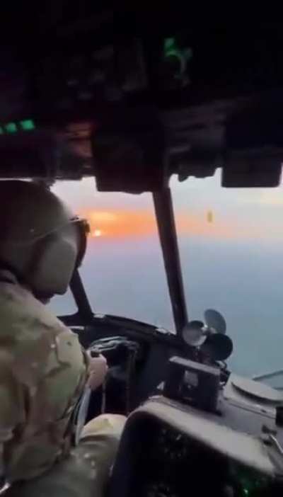 Interception of a Russian UAV by fire from an on-board Mi-8 helicopter machine gun,