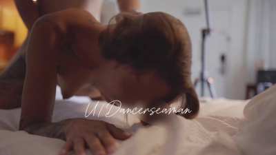 Asian guy nutting inside a tattoo up white girl