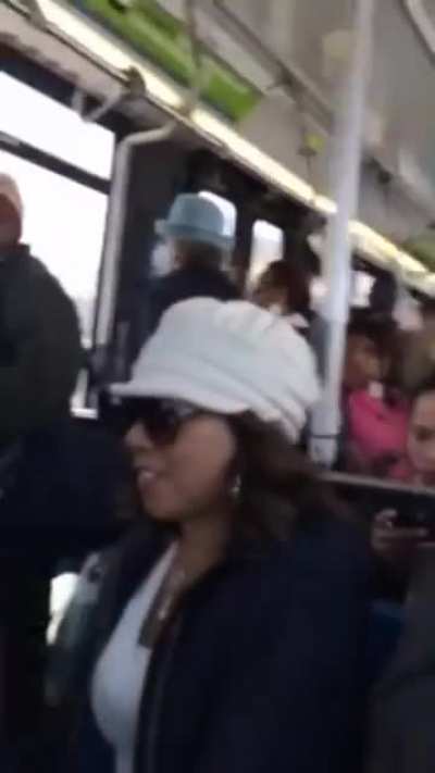 Man stands up for disabled women in wheelchair on NYC bus