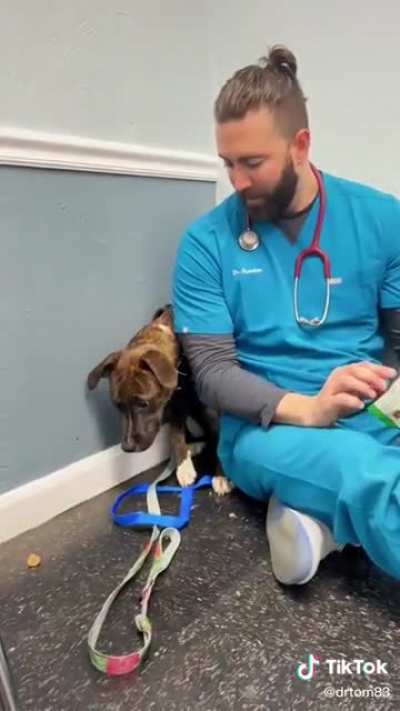 One of the most beautiful things. Comforting a nervous goodest of boys