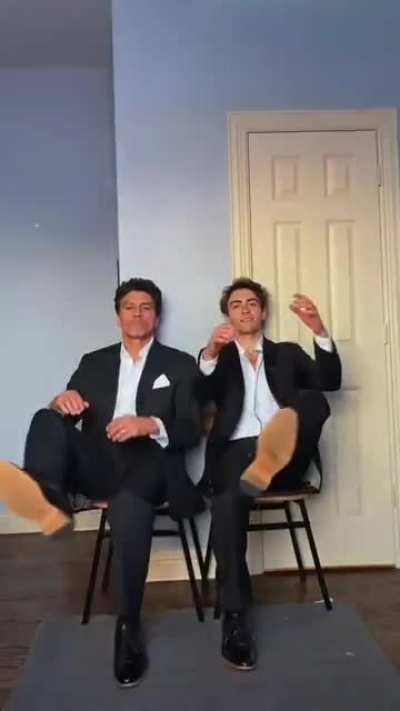 Father and son wearing shoes with style!!