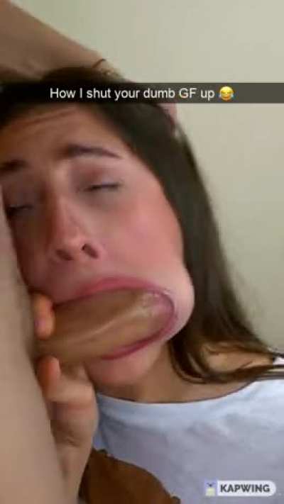 Your GF thought talking would help, he had other plans for her mouth