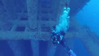 Underneath Oil Rig Platform