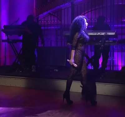 Singing in sheer black
