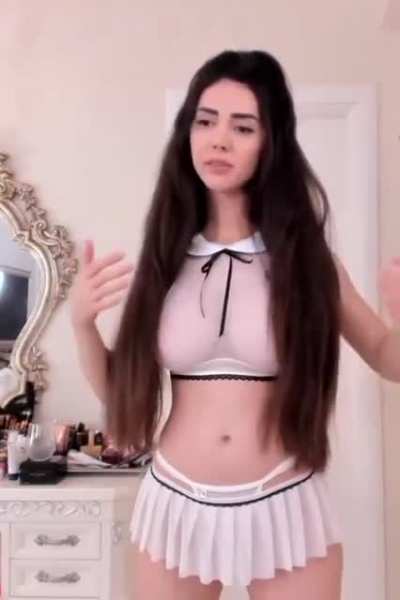 Rocking in a see-through top