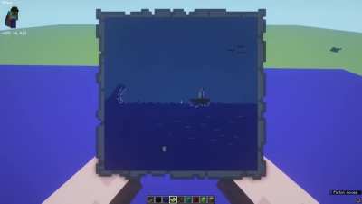 My first map art! I used Redstone & Pistons to make the waves move
