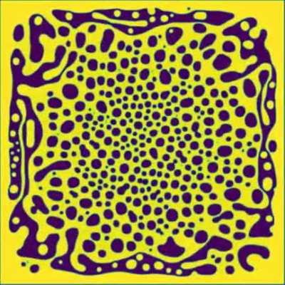 Simulation of an aqueous polymer solution undergoing a phase transition.