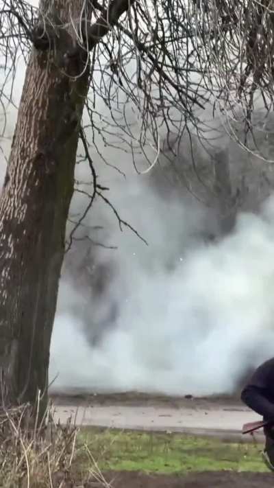 Ukrainian soldier shoots down FPV w/ AK-74 + tracer rounds, unknown, fall 2025