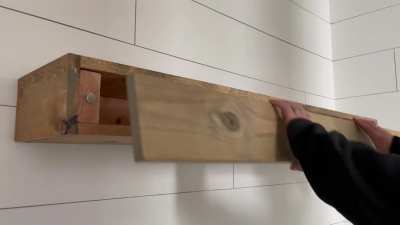 Floating shelf with magnetic storage space. Wife was going to get one on Etsy, but I don’t think any had this feature