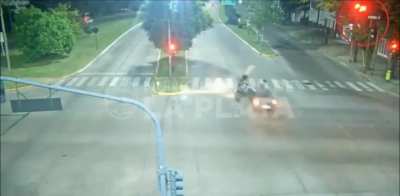Driver running a red light and a guy over!