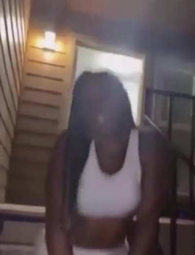 Danced herself right over the railing
