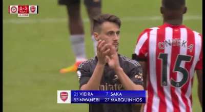 Arsenal's Ethan Nwaneri comes off the bench and becomes the youngest ever Premier League player!