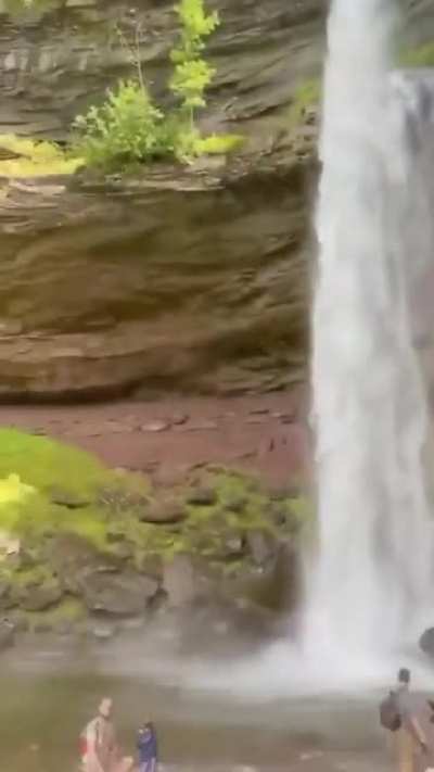 Reacting to a waterfall
