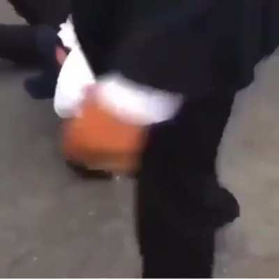 Kid punches other kid who doesn’t want to fight, gets soccer kicked to the head.