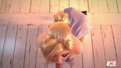 Adorable blonde sucking dick