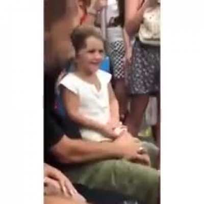 Sing baby shark on train