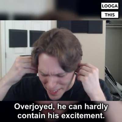 Man able to hear again for the first time in years, overjoyed.