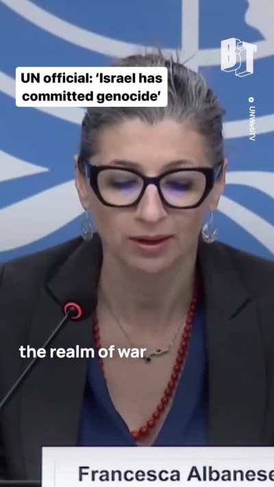 A United Nations official says Israel is committing genocide in Gaza.