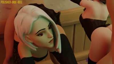 Ashe And D.va Having A Party (Poli<wbr>shed-<wbr>Jade-<wbr>Bell) [Overwatch]